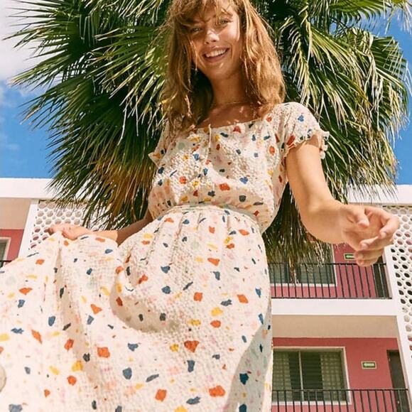 Madewell Multicolor Midi Dress - Picture 1 of 15